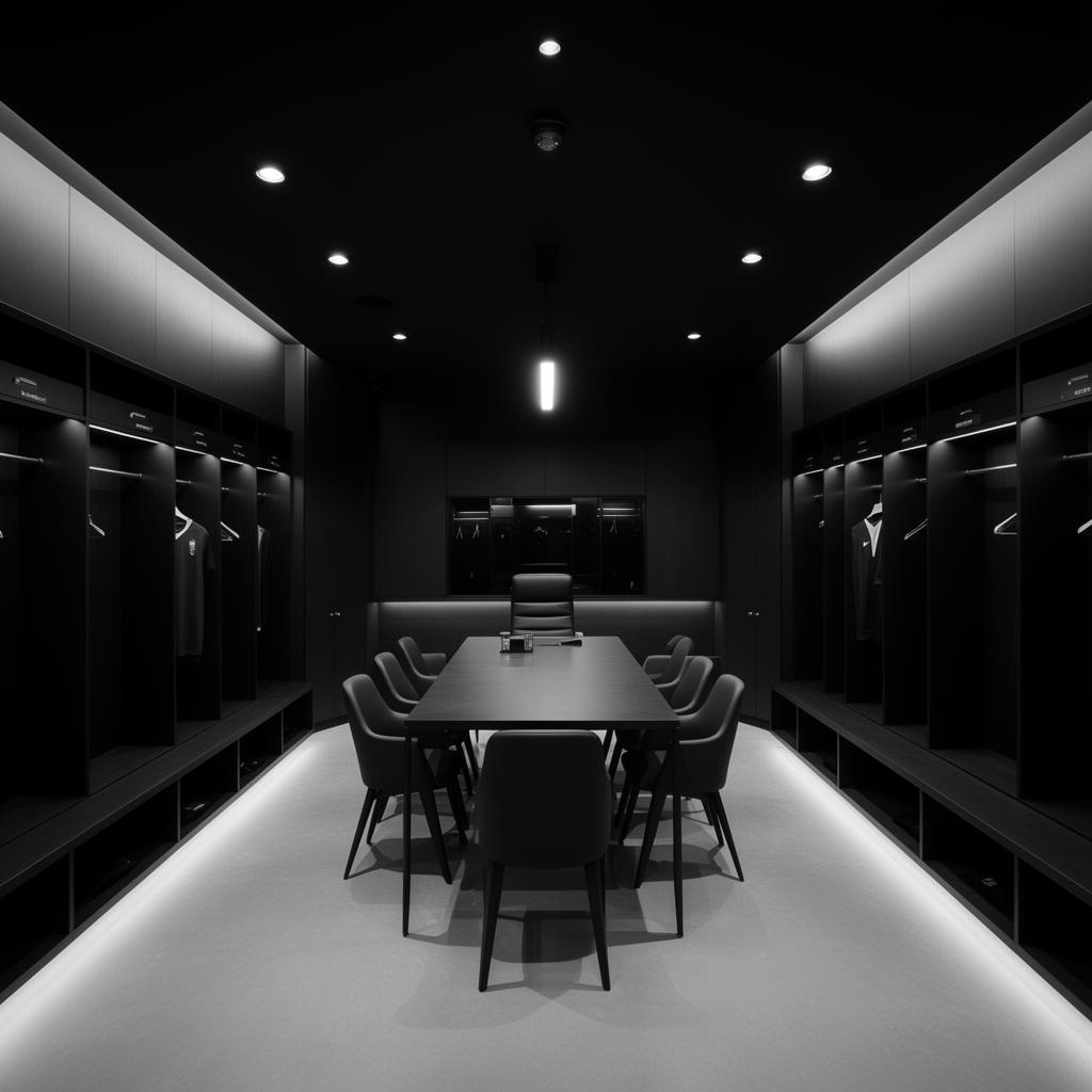 Modern minimalist football club interior